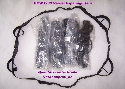 2 mal BMW E30 Cabrio Verdeck Spanngurte E-30